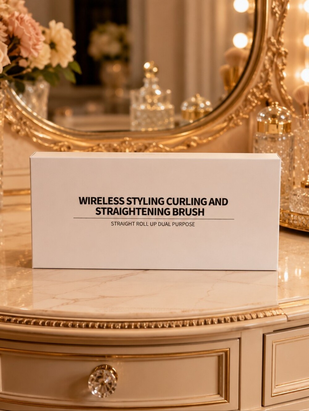 Wireless Styling Curling and Straightening Brush - White
